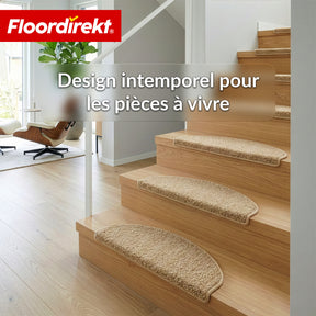 Tapis d’escalier | Madrid | Tapis de marche shaggy demi-rond, autocollant & insonorisant