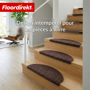 Tapis d’escalier | Madrid | Tapis de marche shaggy demi-rond, autocollant & insonorisant