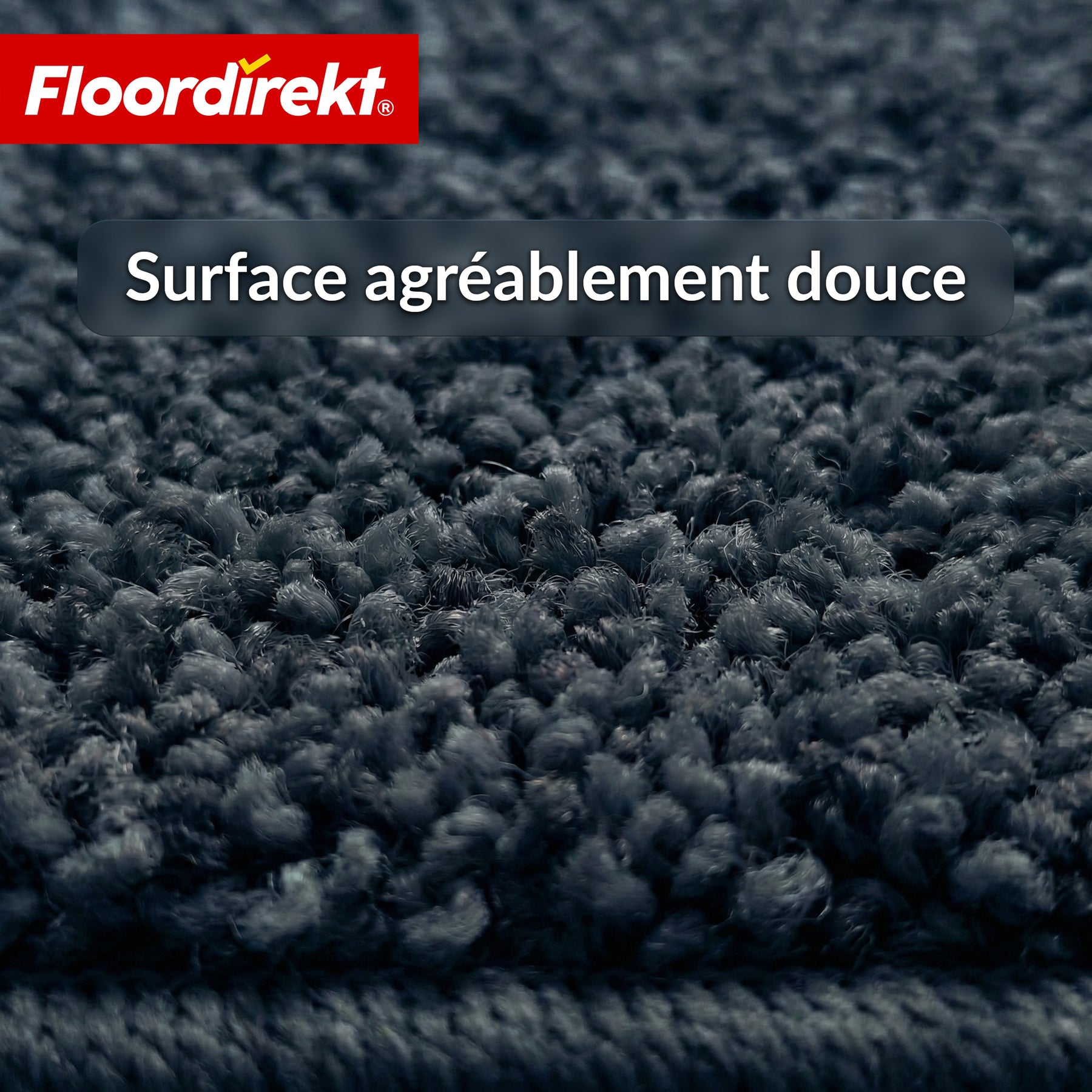 Tapis d’escalier | Madrid | Tapis de marche shaggy demi-rond, autocollant & insonorisant