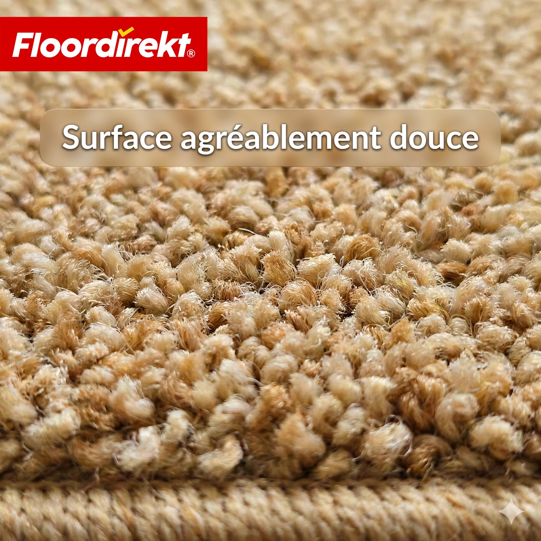 Tapis d’escalier | Madrid | Tapis de marche shaggy demi-rond, autocollant & insonorisant