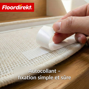 Tapis d’escalier | Madrid | Tapis de marche shaggy demi-rond, autocollant & insonorisant