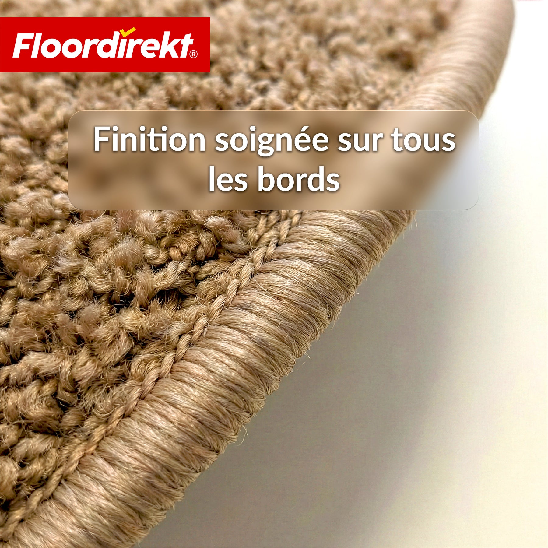 Tapis d’escalier | Madrid | Tapis de marche shaggy demi-rond, autocollant & insonorisant
