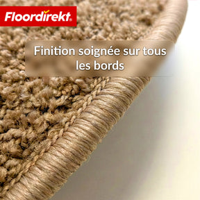Tapis d’escalier | Madrid | Tapis de marche shaggy demi-rond, autocollant & insonorisant