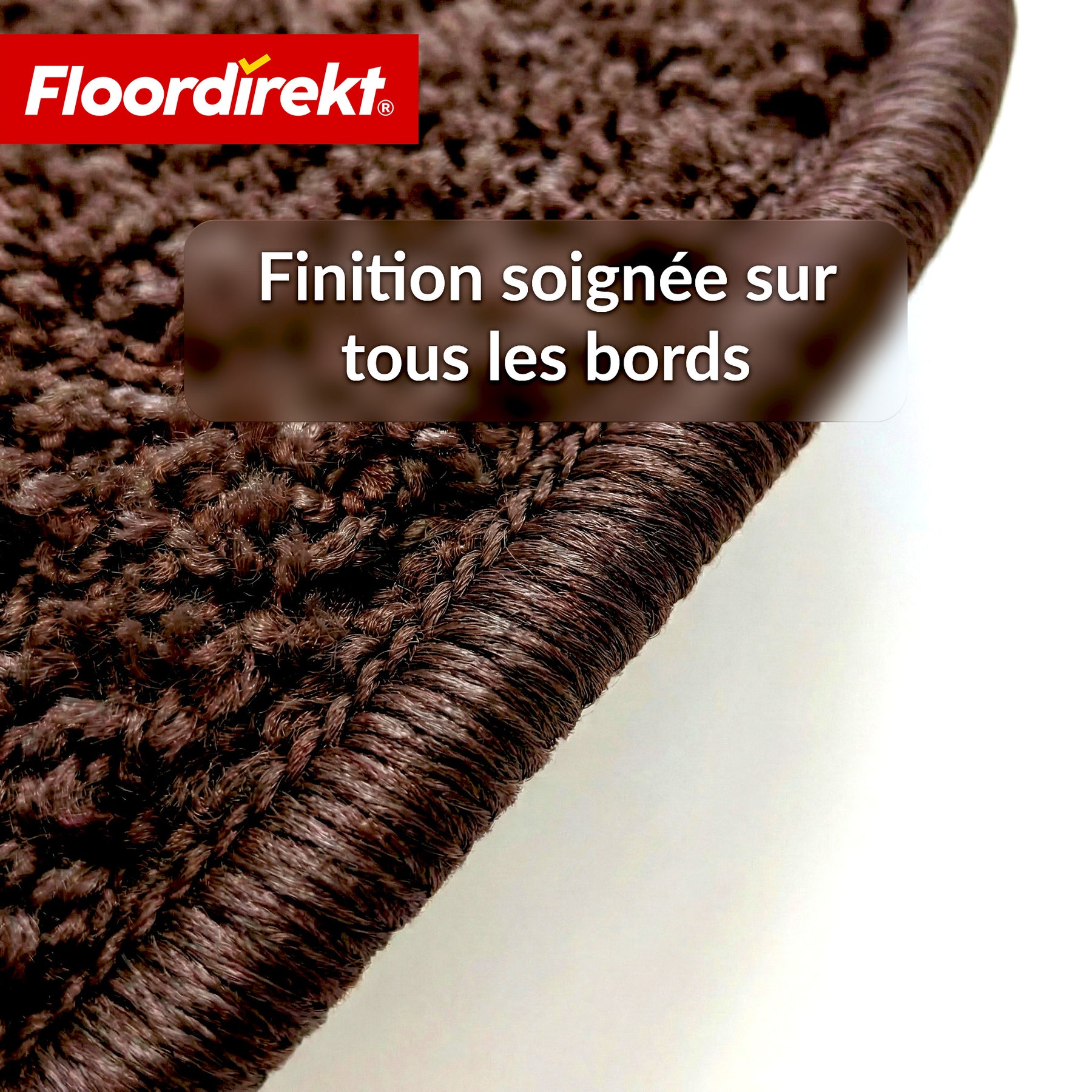 Tapis d’escalier | Madrid | Tapis de marche shaggy demi-rond, autocollant & insonorisant