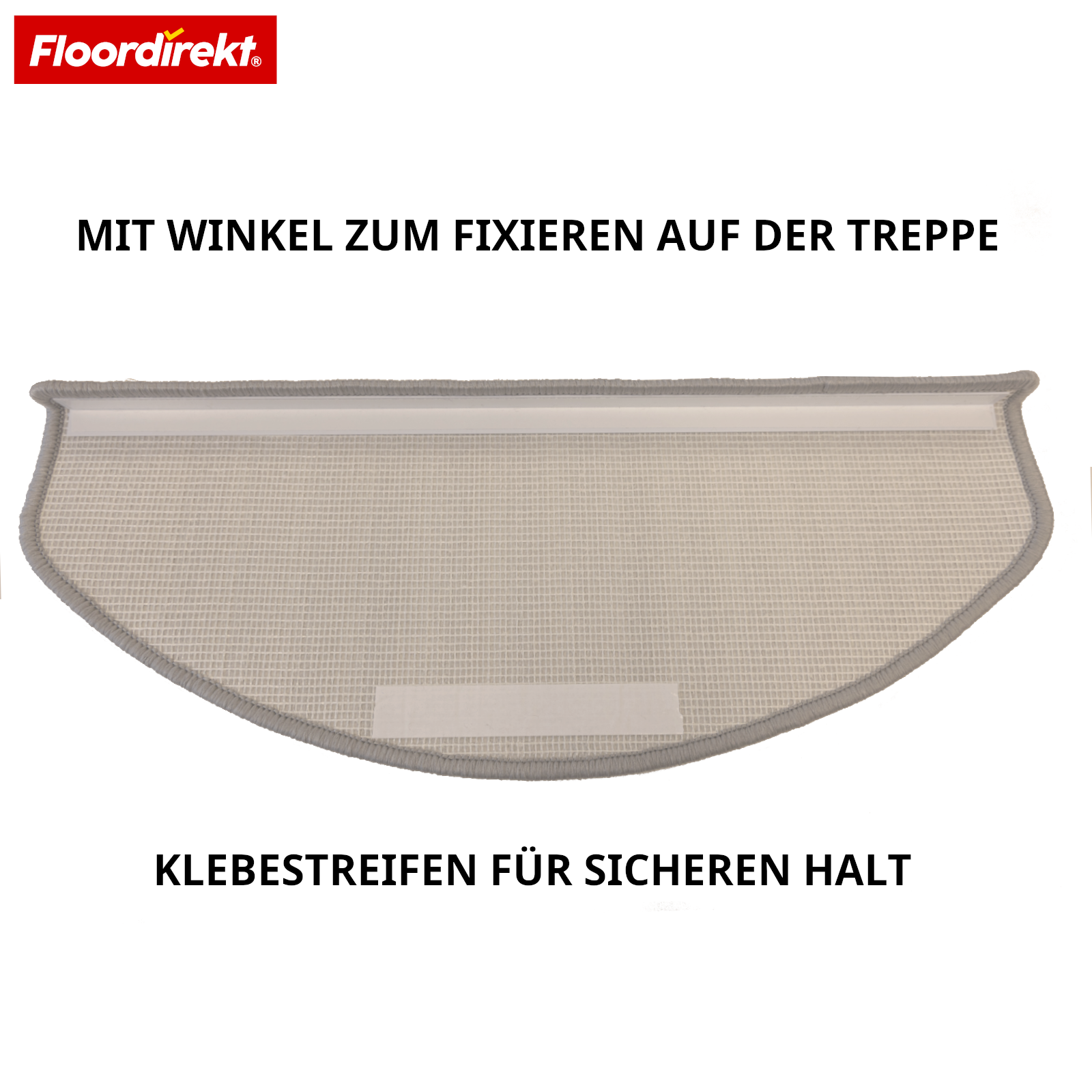 Tapis de marche en velours | Wien | Demi-lune antidérapant en polypropylène robuste | Protection d’escalier, insonorisant & antistatique | Disponible en 4 couleurs modernes