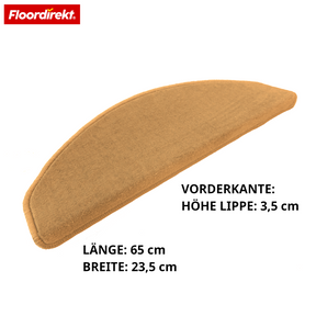 Tapis de marche en velours | Wien | Demi-lune antidérapant en polypropylène robuste | Protection d’escalier, insonorisant & antistatique | Disponible en 4 couleurs modernes