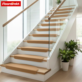 Tapis de marche en velours | Wien | Demi-lune antidérapant en polypropylène robuste | Protection d’escalier, insonorisant & antistatique | Disponible en 4 couleurs modernes