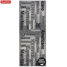 Tapis de couloir | Coffee | Tapis de cuisine moderne avec motifs de café | Antidérapant, résistant & facile d’entretien