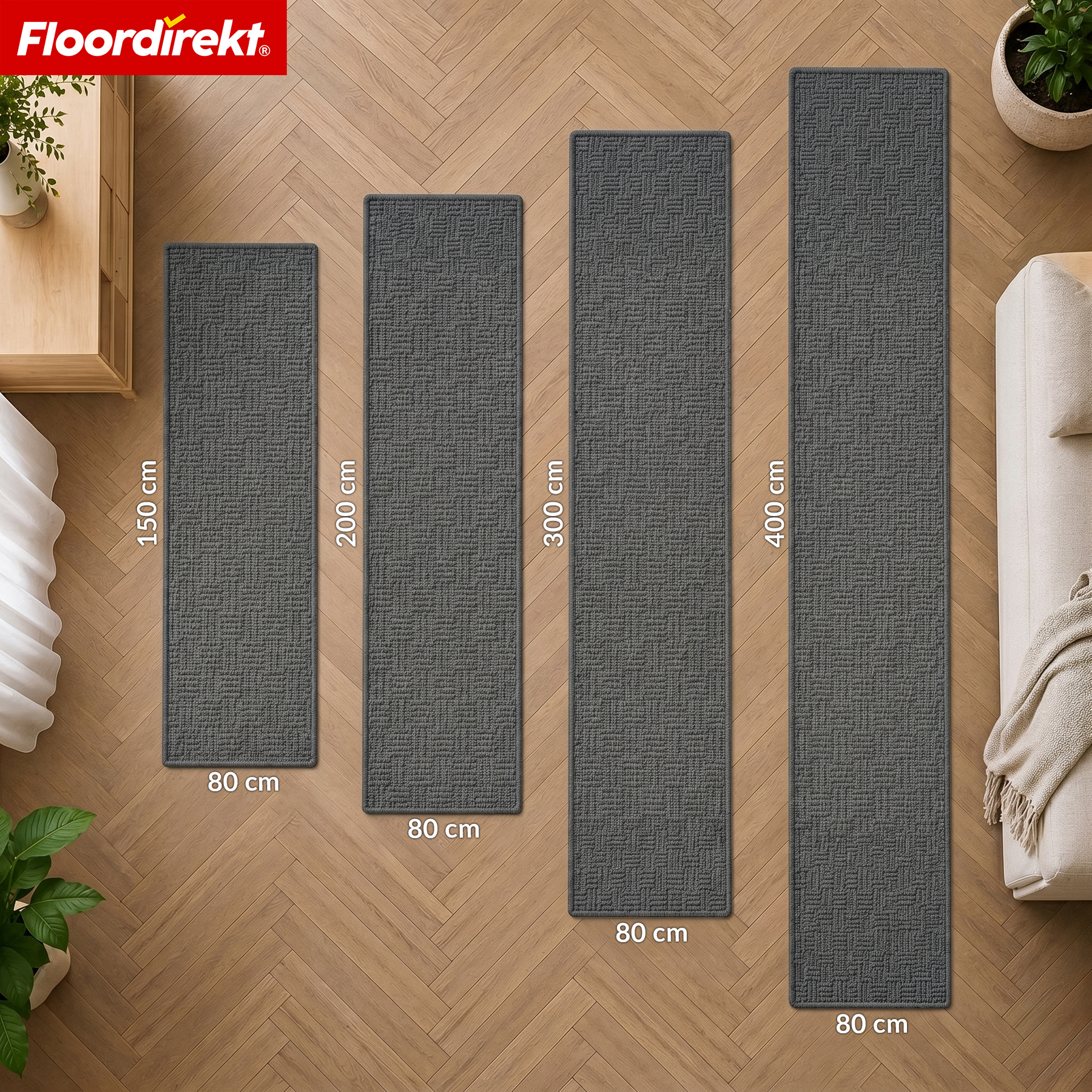 Tapis de couloir | Monaco | Tapis étroit avec bordure, facile d’entretien & résistant