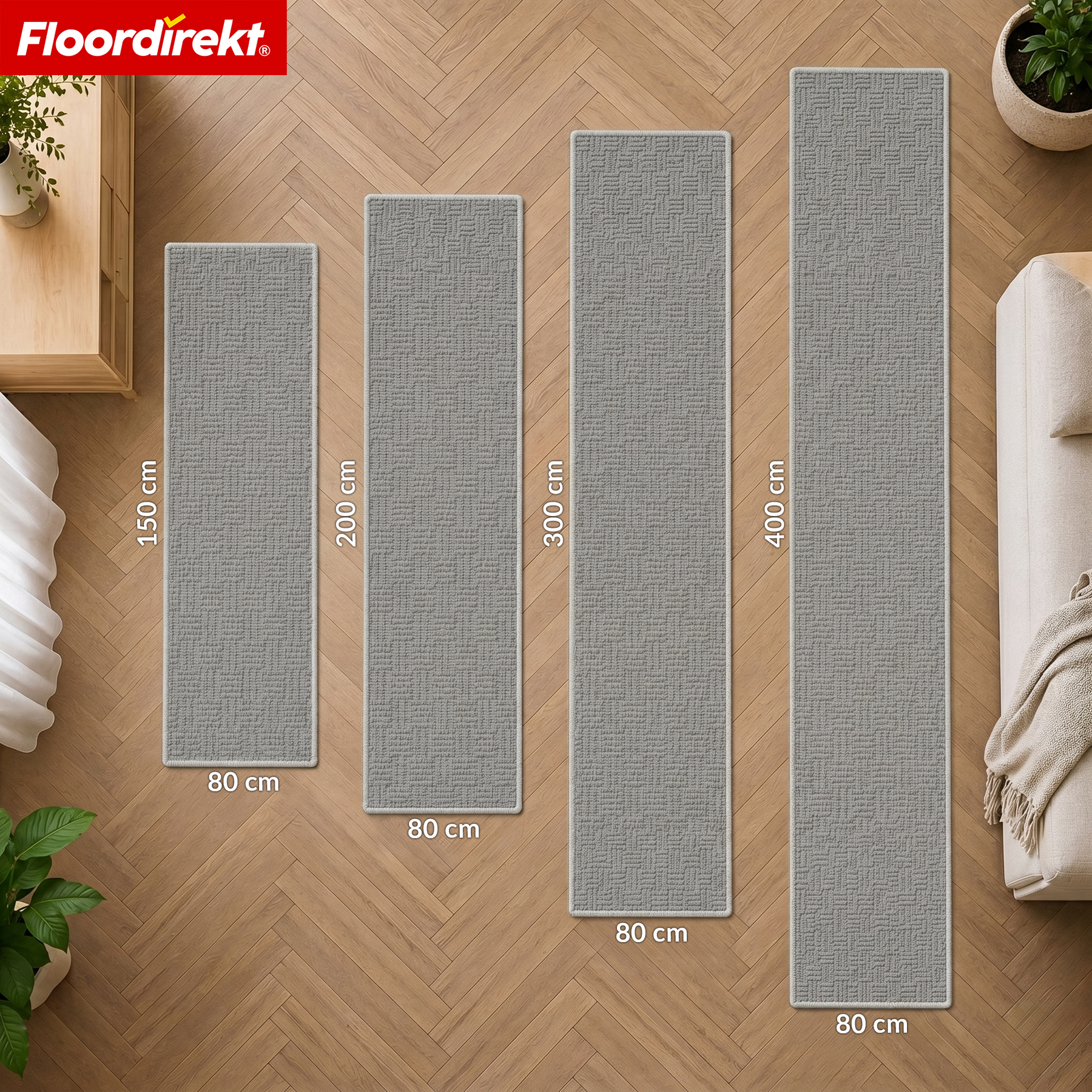 Tapis de couloir | Monaco | Tapis étroit avec bordure, facile d’entretien & résistant