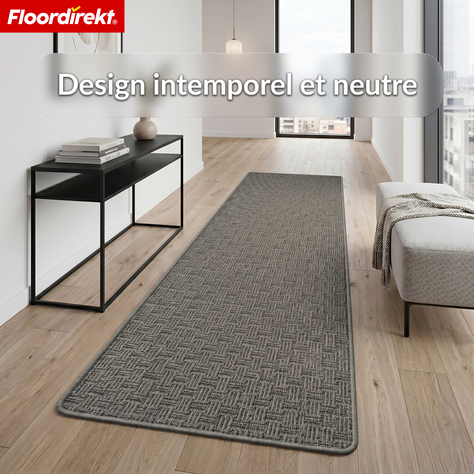 Tapis de couloir | Monaco | Tapis étroit avec bordure, facile d’entretien & résistant