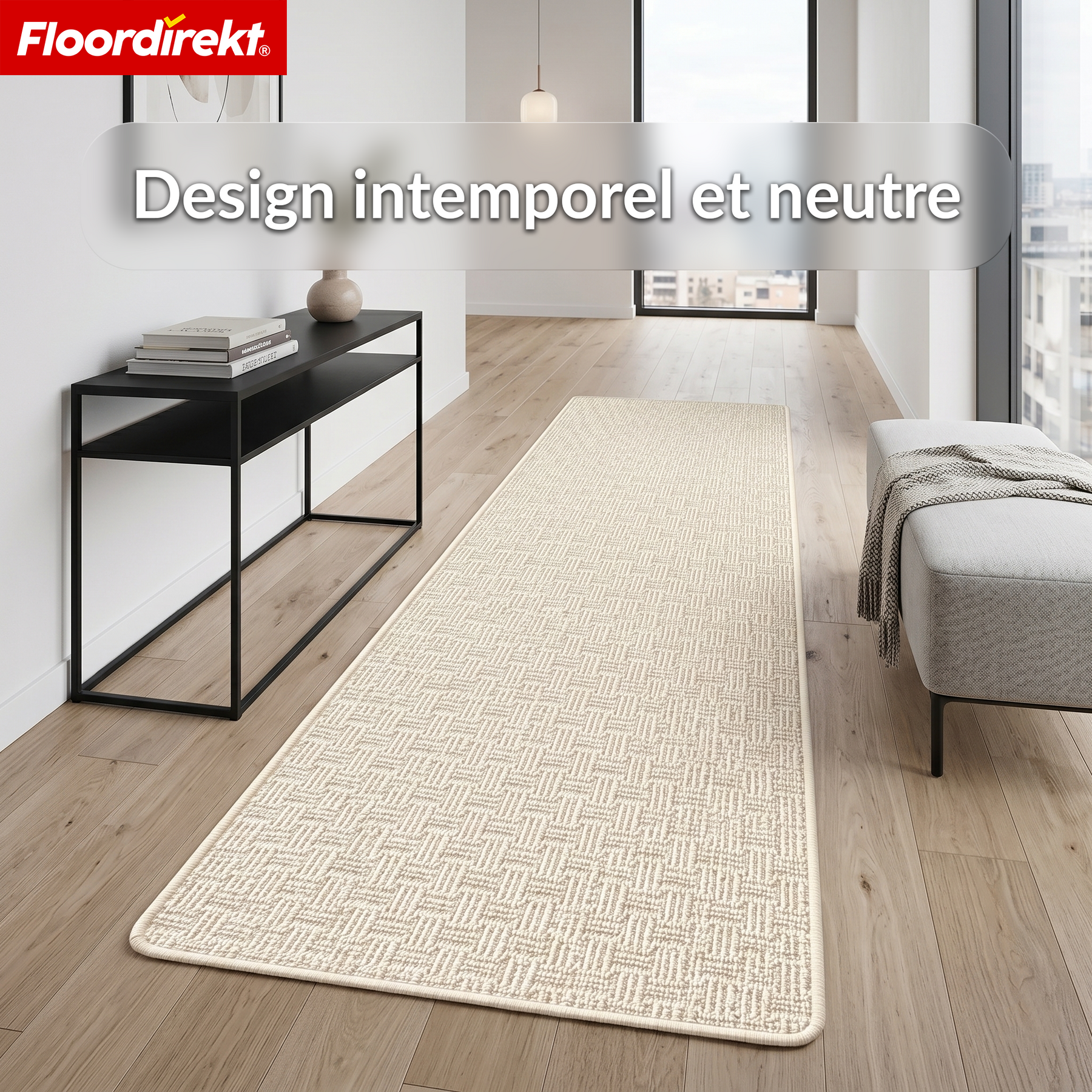 Tapis de couloir | Monaco | Tapis étroit avec bordure, facile d’entretien & résistant