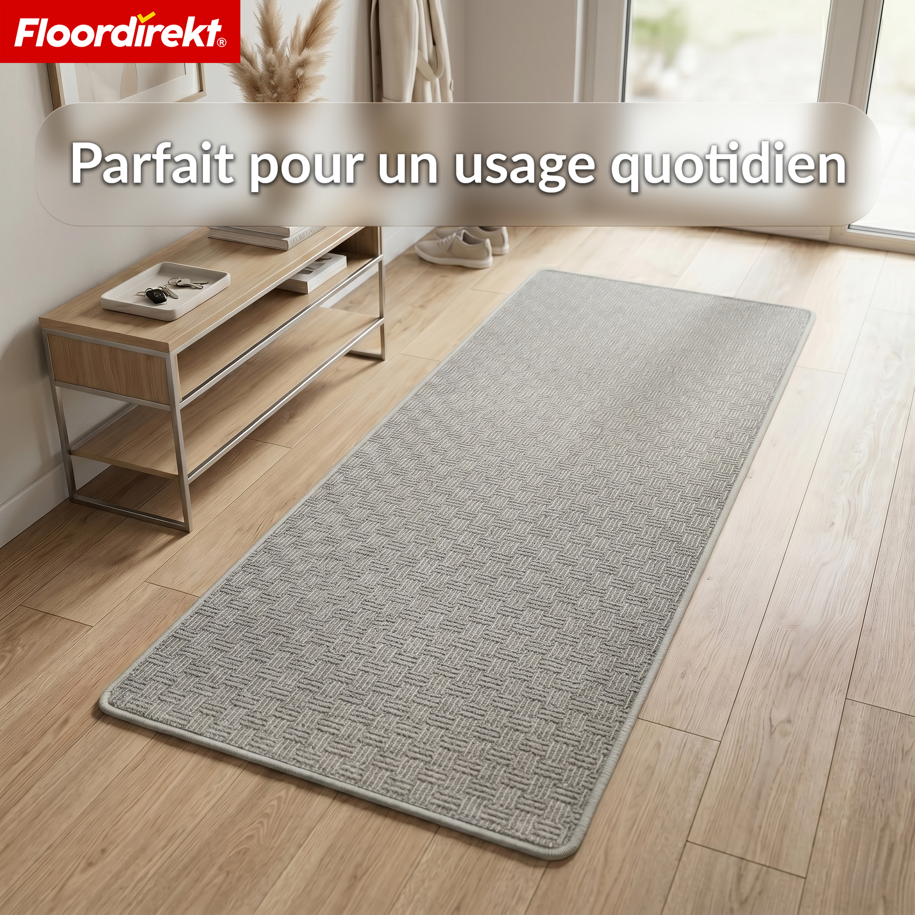 Tapis de couloir | Monaco | Tapis étroit avec bordure, facile d’entretien & résistant