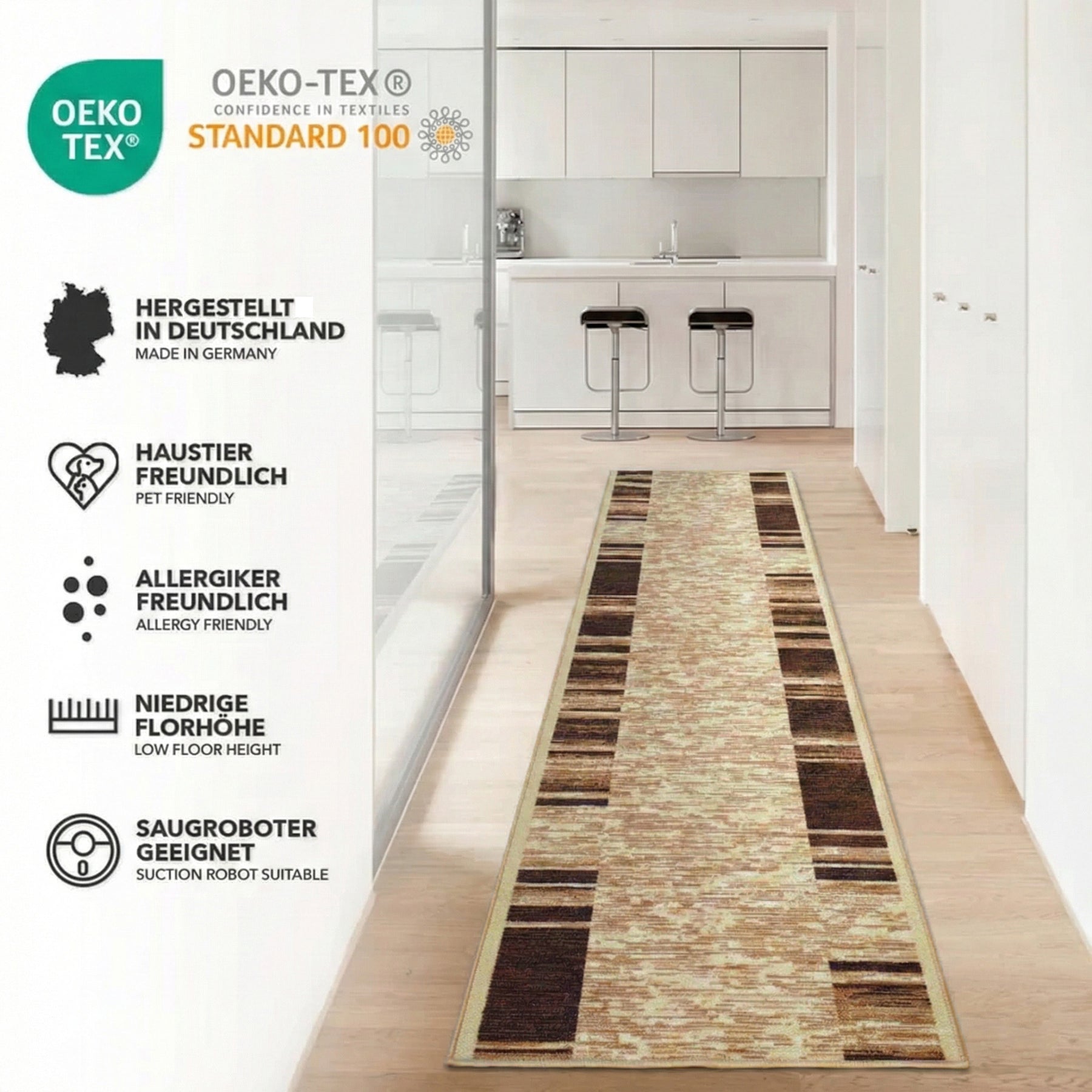 Tapis de passage sur mesure | Navona | Largeur: 80 cm