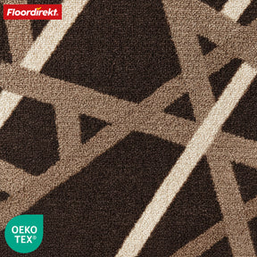 Tapis couloir Printed | En anthracite et marron | Tapis moderne à motif rayé avec dos antidérapant en gel | Résistant et facile d’entretien