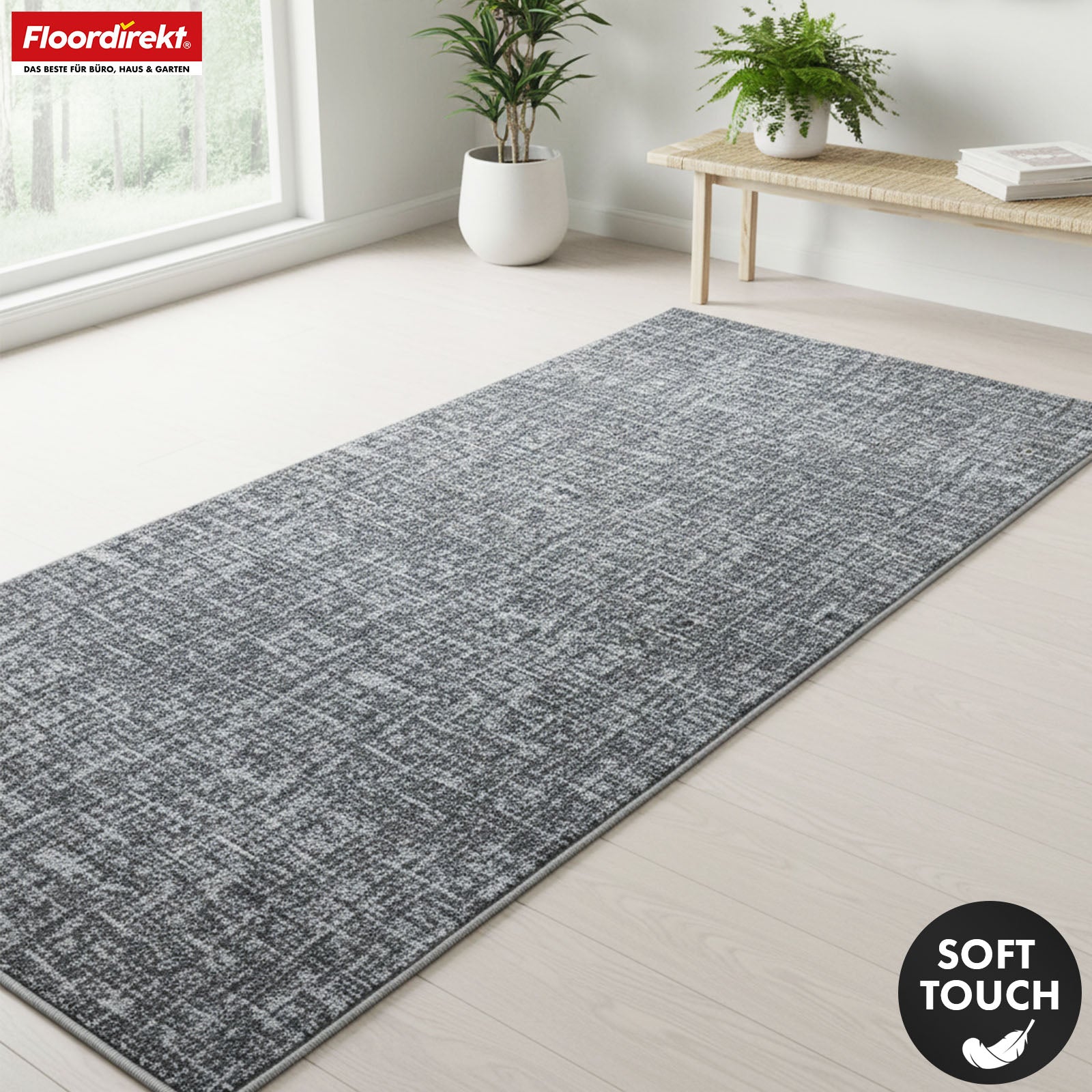 Tapis coureur | Tessaro | Tapis moderne pour couloir, cuisine et entrée | Antidérapant, facile à entretenir & durable | Disponible en plusieurs couleurs
