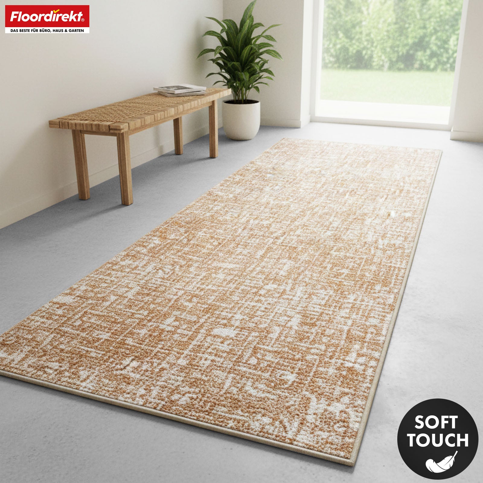 Tapis coureur | Tessaro | Tapis moderne pour couloir, cuisine et entrée | Antidérapant, facile à entretenir & durable | Disponible en plusieurs couleurs