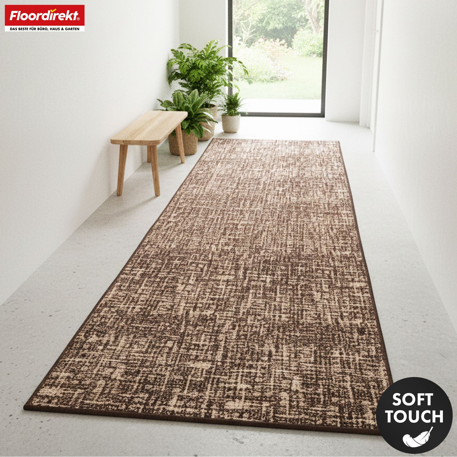 Tapis coureur | Tessaro | Tapis moderne pour couloir, cuisine et entrée | Antidérapant, facile à entretenir & durable | Disponible en plusieurs couleurs