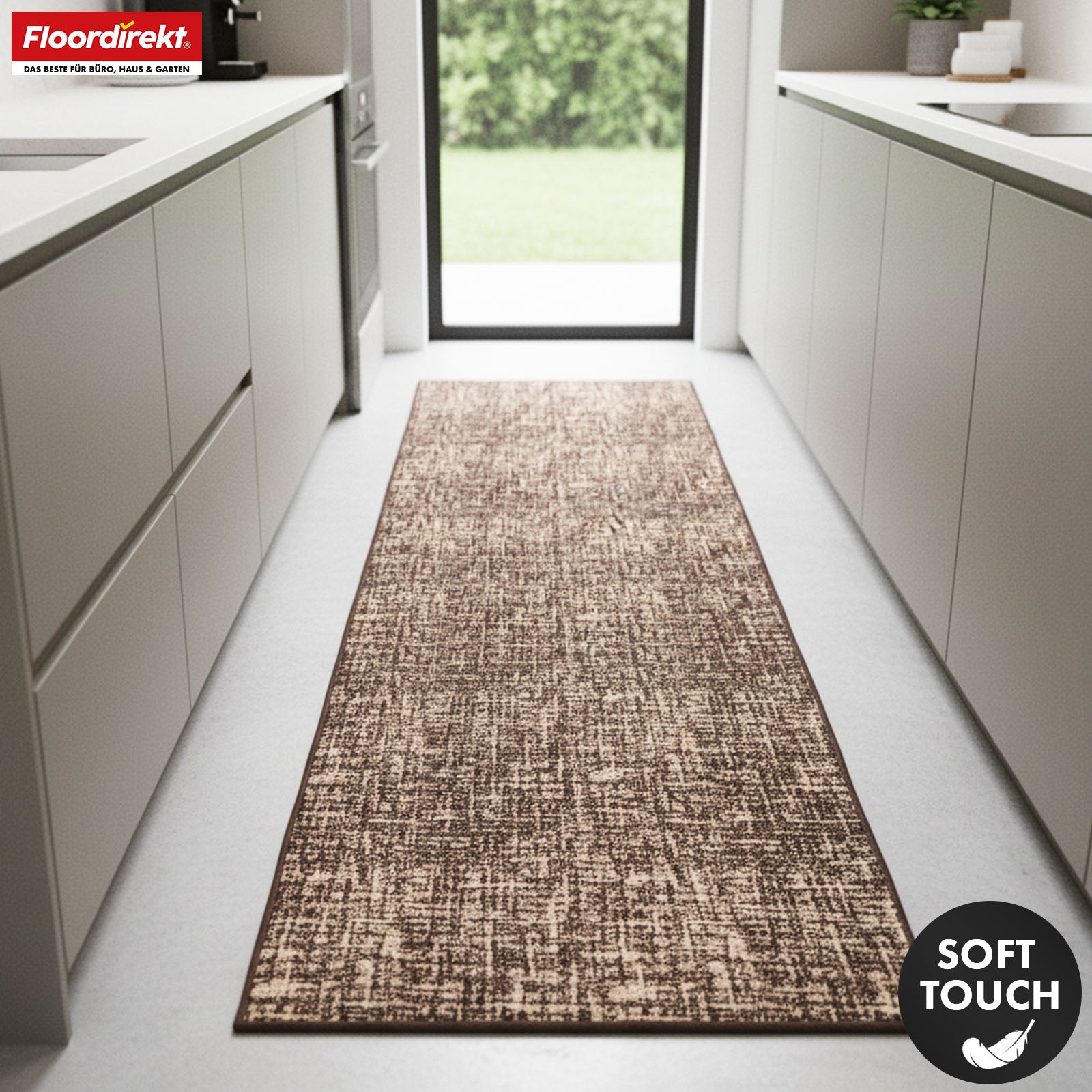 Tapis coureur | Tessaro | Tapis moderne pour couloir, cuisine et entrée | Antidérapant, facile à entretenir & durable | Disponible en plusieurs couleurs
