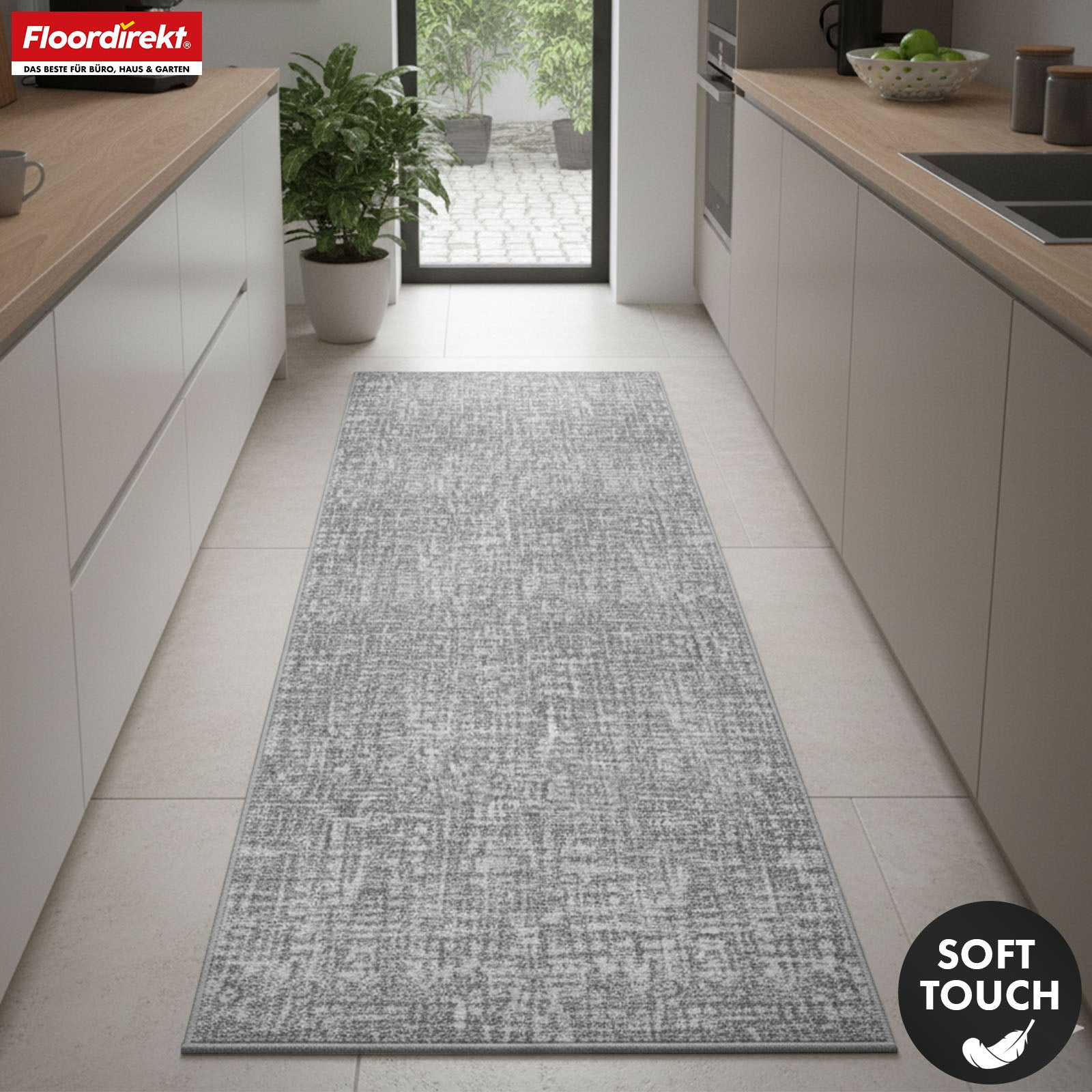Tapis coureur | Tessaro | Tapis moderne pour couloir, cuisine et entrée | Antidérapant, facile à entretenir & durable | Disponible en plusieurs couleurs