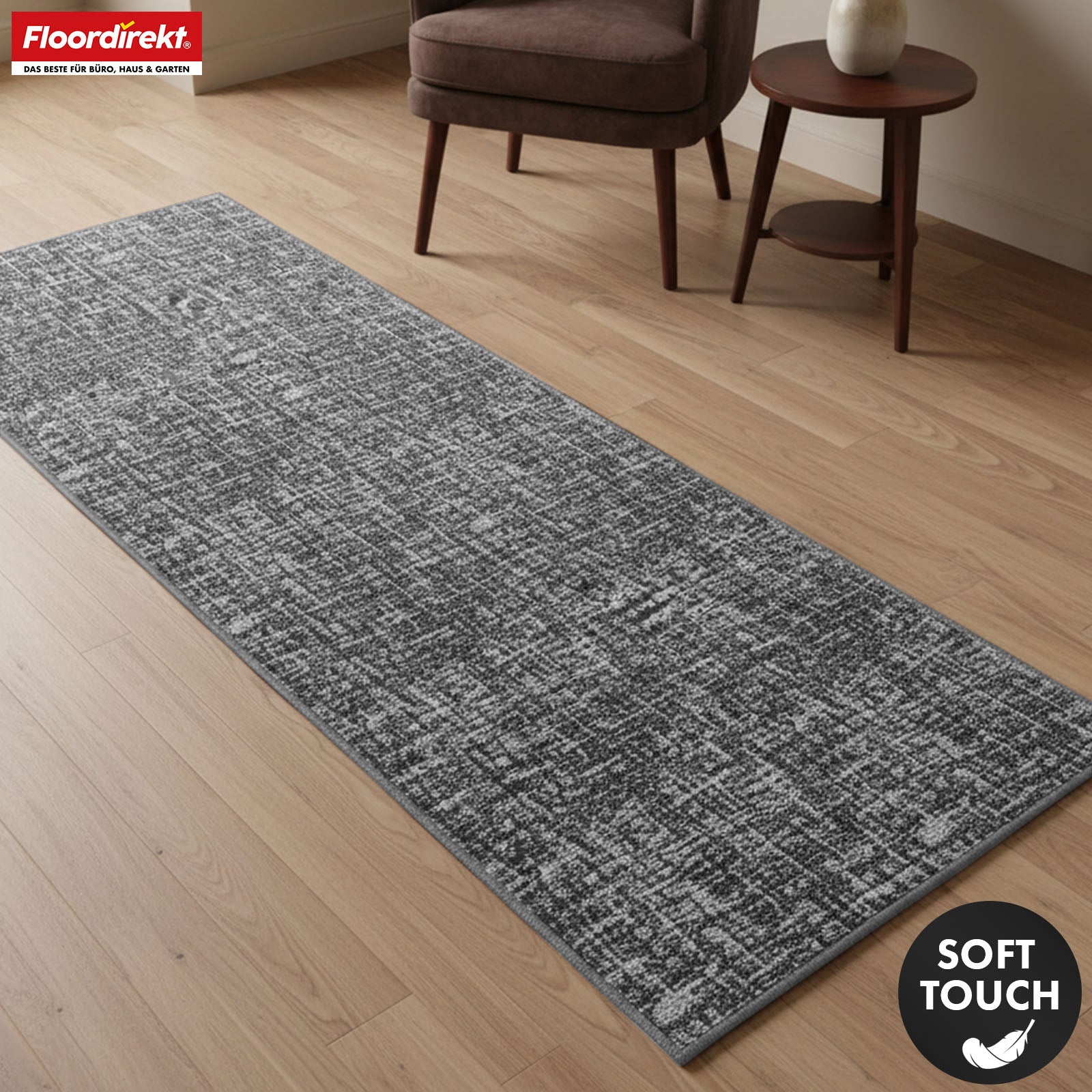 Tapis coureur | Tessaro | Tapis moderne pour couloir, cuisine et entrée | Antidérapant, facile à entretenir & durable | Disponible en plusieurs couleurs