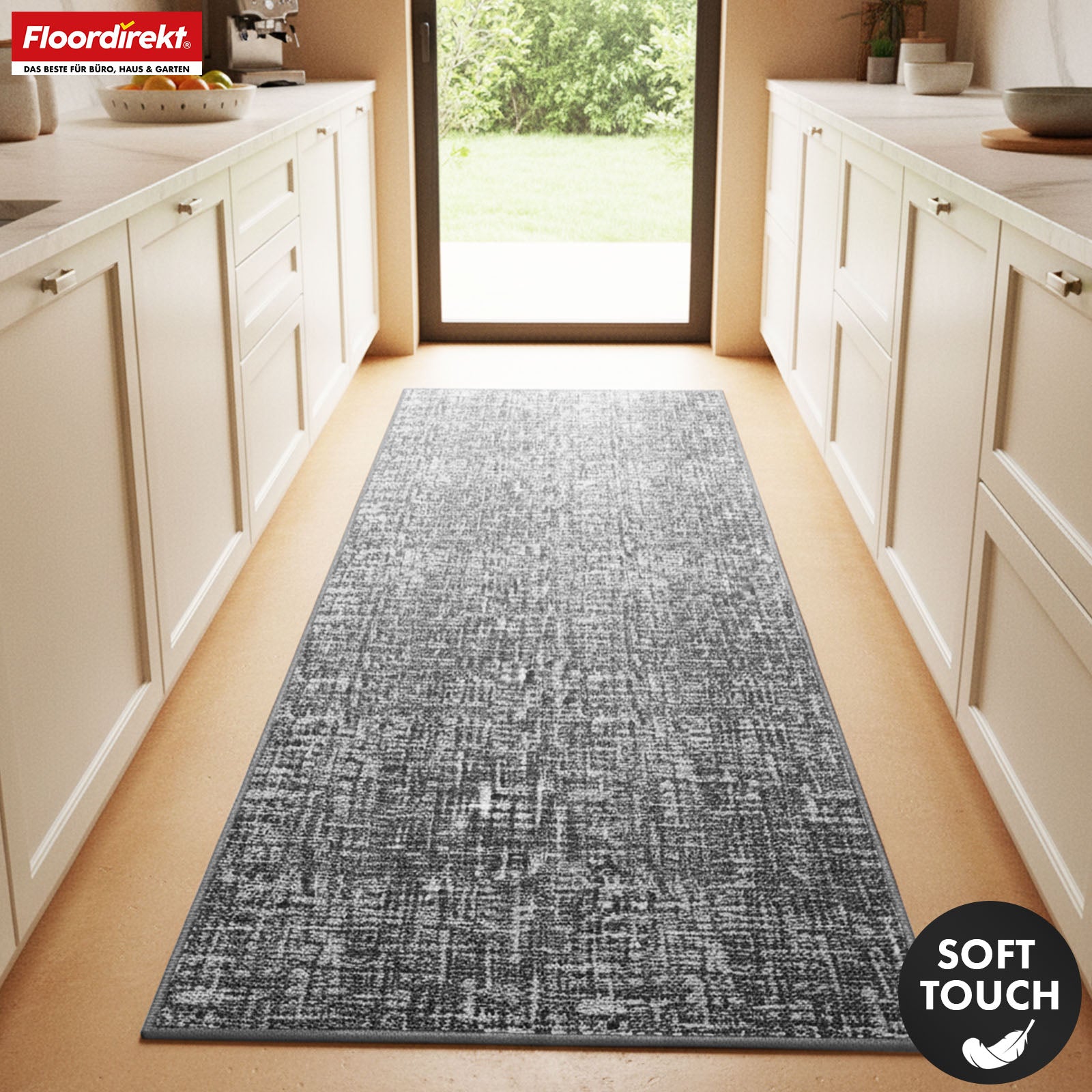 Tapis coureur | Tessaro | Tapis moderne pour couloir, cuisine et entrée | Antidérapant, facile à entretenir & durable | Disponible en plusieurs couleurs