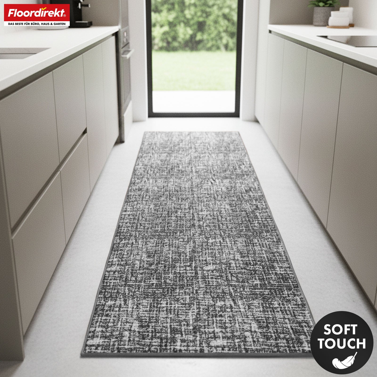 Tapis coureur | Tessaro | Tapis moderne pour couloir, cuisine et entrée | Antidérapant, facile à entretenir & durable | Disponible en plusieurs couleurs