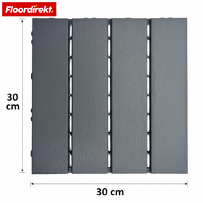 Dalles de terrasse | Elyse | Gris | Dalles clipsables 30x30 cm en polypropylène | Résistantes aux intempéries, faciles d’entretien & simples à poser