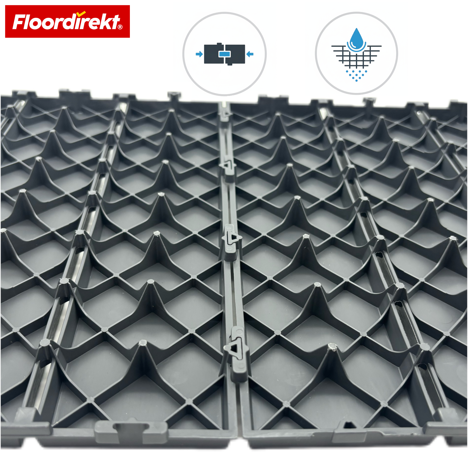 Dalles de terrasse | Elyse | Gris | Dalles clipsables 30x30 cm en polypropylène | Résistantes aux intempéries, faciles d’entretien & simples à poser