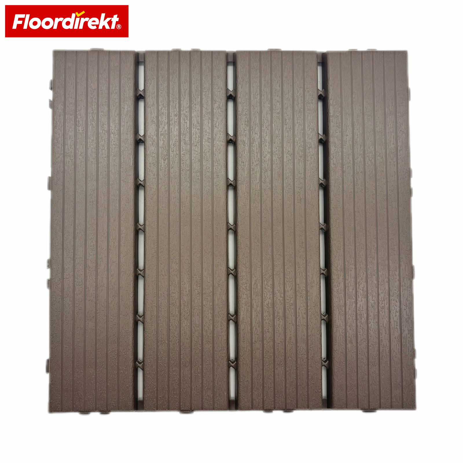 Dalles de terrasse | Majestic | Marron | 30x30 cm Dalles clipsables effet lames de bois | Résistantes aux intempéries & faciles d’entretien