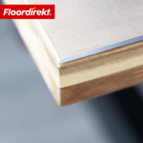 Film de table | Neo Milky | Protection de table semi-transparente blanc laiteux sur mesure avec bord biseauté