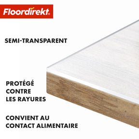 Film de table | Neo Milky | Protection de table semi-transparente blanc laiteux sur mesure avec coupe droite