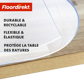 Film de table | Neo Milky | Protection de table semi-transparente blanc laiteux sur mesure avec coupe droite