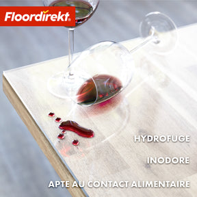 Film de table | Neo Milky | Protection de table semi-transparente blanc laiteux sur mesure avec coupe droite
