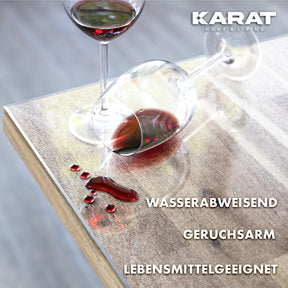 Film transparent mat pour table avec bords biseautés | Crystal | Film de protection mat pour tables | Découpe personnalisée