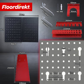 Mur à outils | Parker | Panneau perforé en métal avec accessoires | Support à outils pour atelier et garage