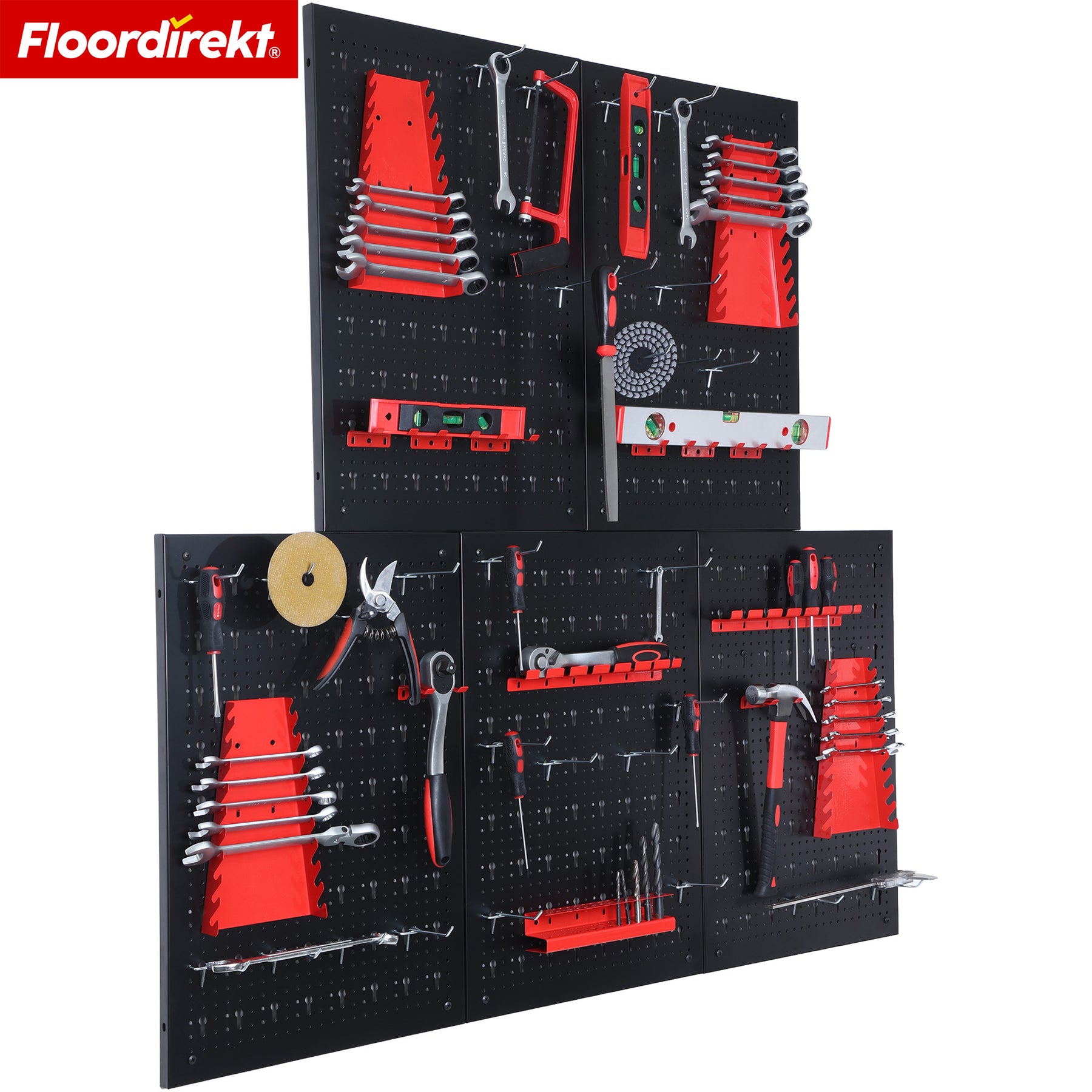 Mur à outils | Parker | Panneau perforé en métal avec accessoires | Support à outils pour atelier et garage