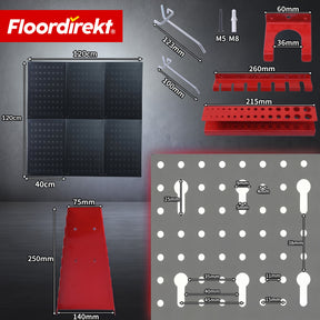 Mur à outils | Parker | Panneau perforé en métal avec accessoires | Support à outils pour atelier et garage