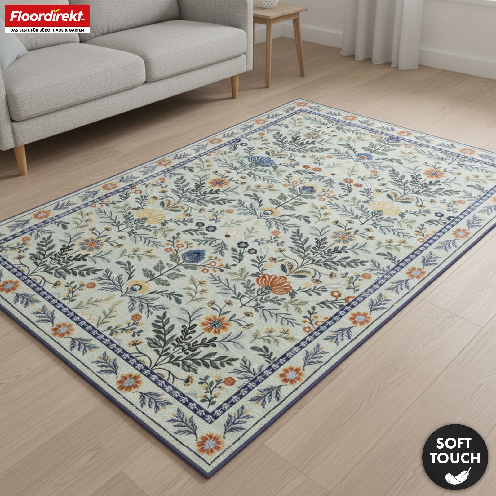 Tapis de salon | Cascada | Tapis élégant à motif floral aux couleurs harmonieuses | Antidérapant, résistant & facile d’entretien | Disponible en plusieurs tailles
