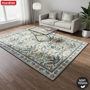Tapis de salon | Cascada | Tapis élégant à motif floral aux couleurs harmonieuses | Antidérapant, résistant & facile d’entretien | Disponible en plusieurs tailles