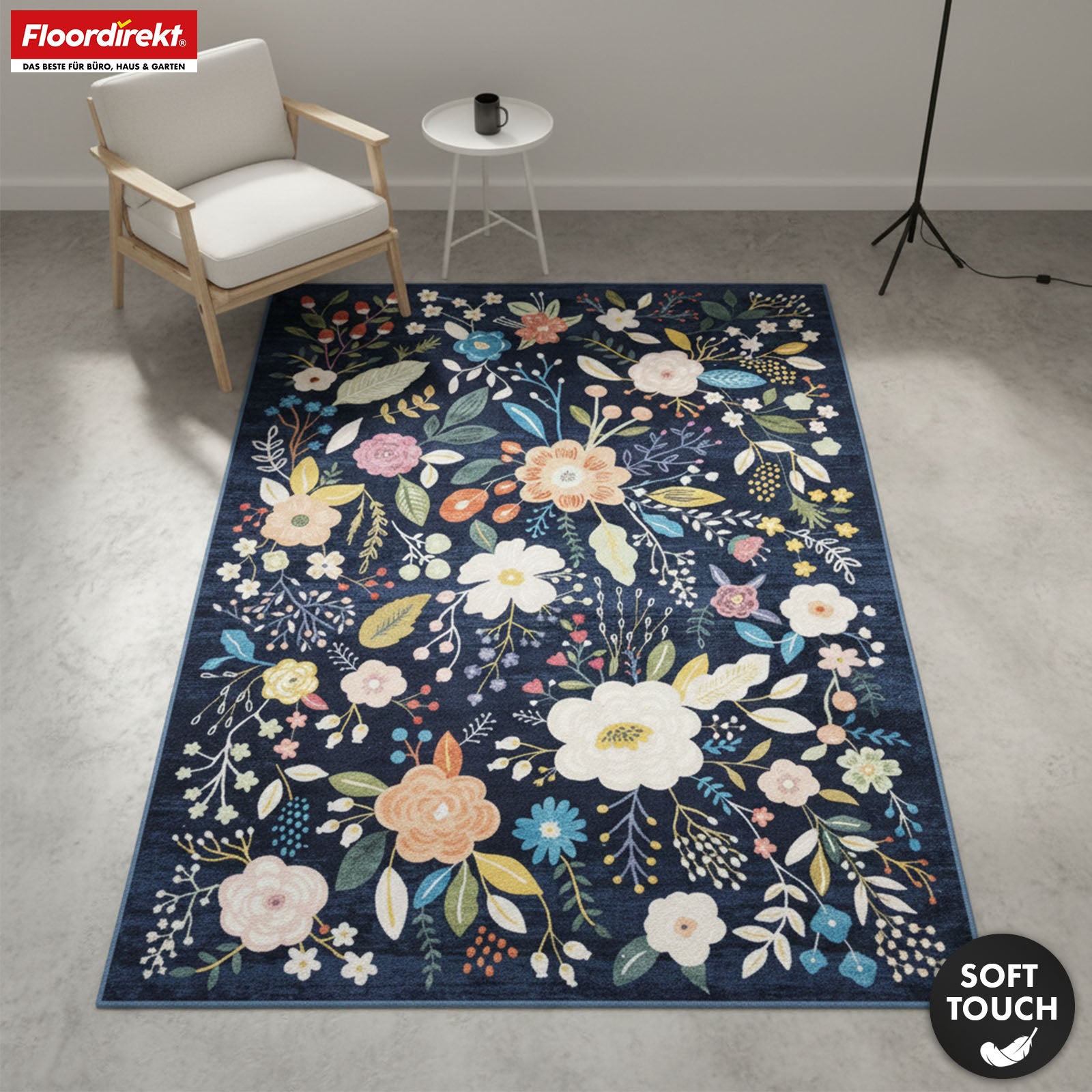 Tapis de salon | Damaskus | Tapis moderne au design floral | Antidérapant, résistant & facile d’entretien | Disponible en plusieurs tailles