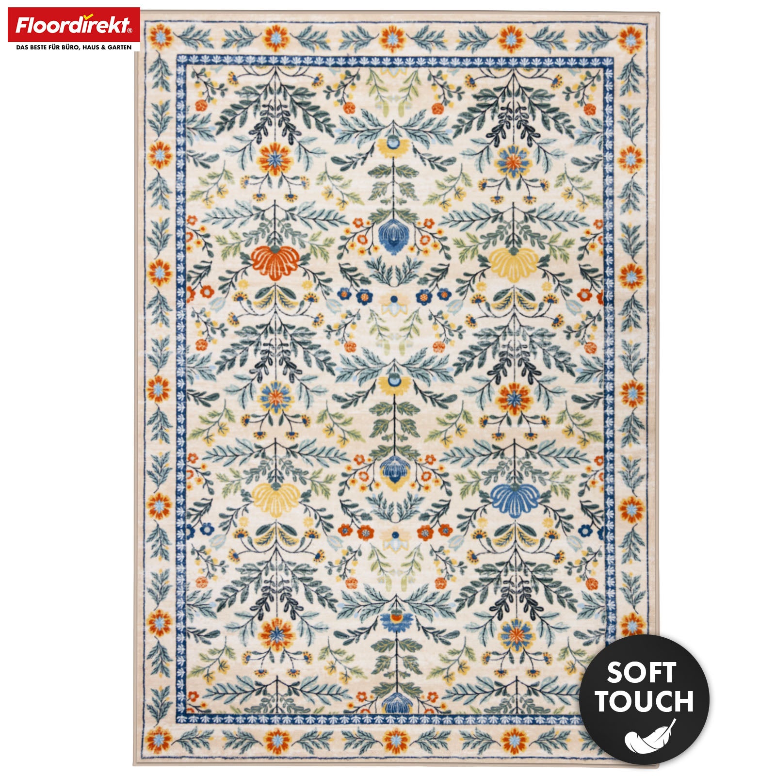 Tapis de salon | Orientalis | Tapis classique au motif floral oriental | Antidérapant, résistant & facile d’entretien | Disponible en plusieurs tailles