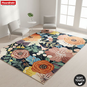 Tapis de salon | Tropica | Tapis moderne à motif floral tropical | Antidérapant, résistant & facile d’entretien | Disponible en plusieurs tailles