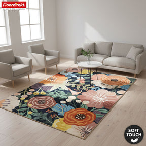 Tapis de salon | Tropica | Tapis moderne à motif floral tropical | Antidérapant, résistant & facile d’entretien | Disponible en plusieurs tailles