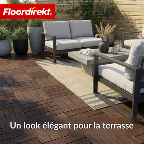 Dalle de terrasse WPC | Noble 3D | Dalle clipsable moderne 30 x 30 cm pour balcon & terrasse