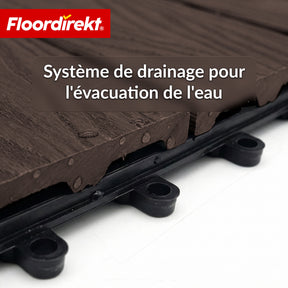 Dalle de terrasse WPC | Noble 3D | Dalle clipsable moderne 30 x 30 cm pour balcon & terrasse