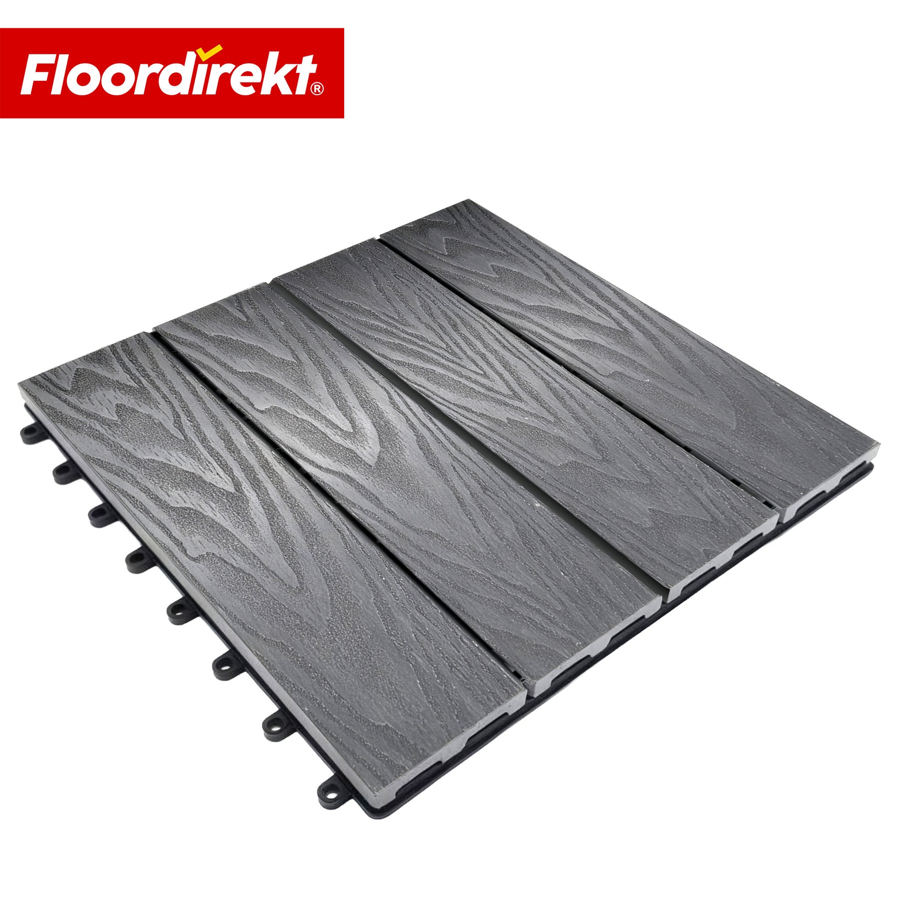 Dalle de terrasse WPC | Noble 3D | Dalle clipsable moderne 30 x 30 cm pour balcon & terrasse