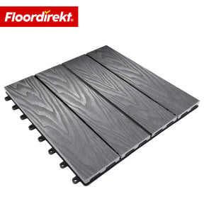 Dalle de terrasse WPC | Noble 3D | Dalle clipsable moderne 30 x 30 cm pour balcon & terrasse