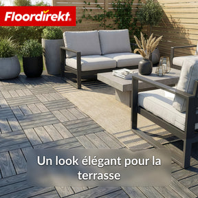 Dalle de terrasse WPC | Noble 3D | Dalle clipsable moderne 30 x 30 cm pour balcon & terrasse
