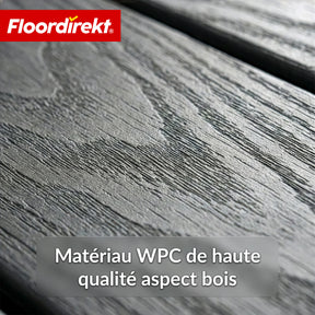 Dalle de terrasse WPC | Noble 3D | Dalle clipsable moderne 30 x 30 cm pour balcon & terrasse